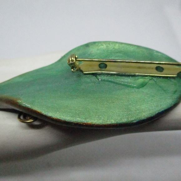 ARTIST MARKET Glass Copper Wire Brooch Handcrafted - Picture 8 of 8